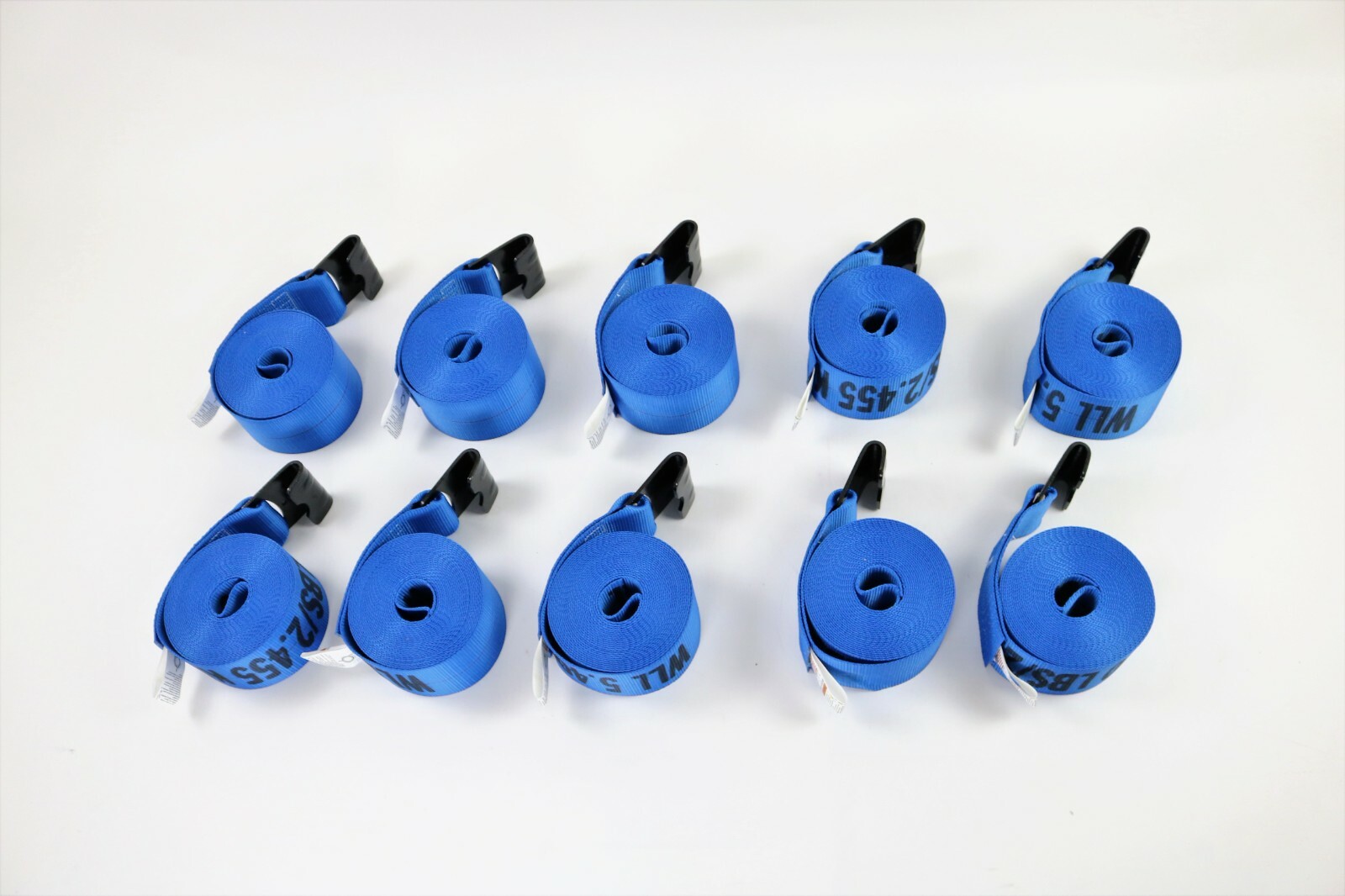 10 Pack 4" x 30' Winch Strap with Flat Hook - 5400 lbs WLL Flatbed Tie Down