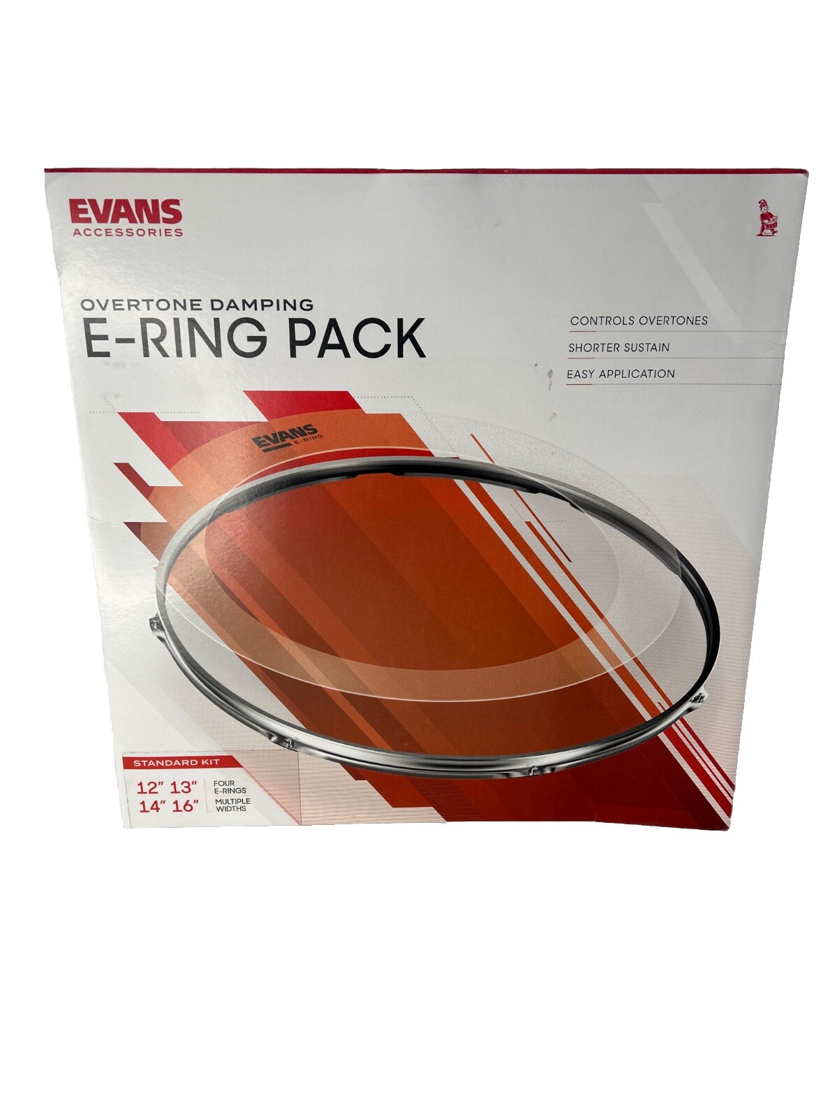 Evans E-Ring Pack Standard Drum Dampeners 12" 13" 14" 16" - 4 Pack