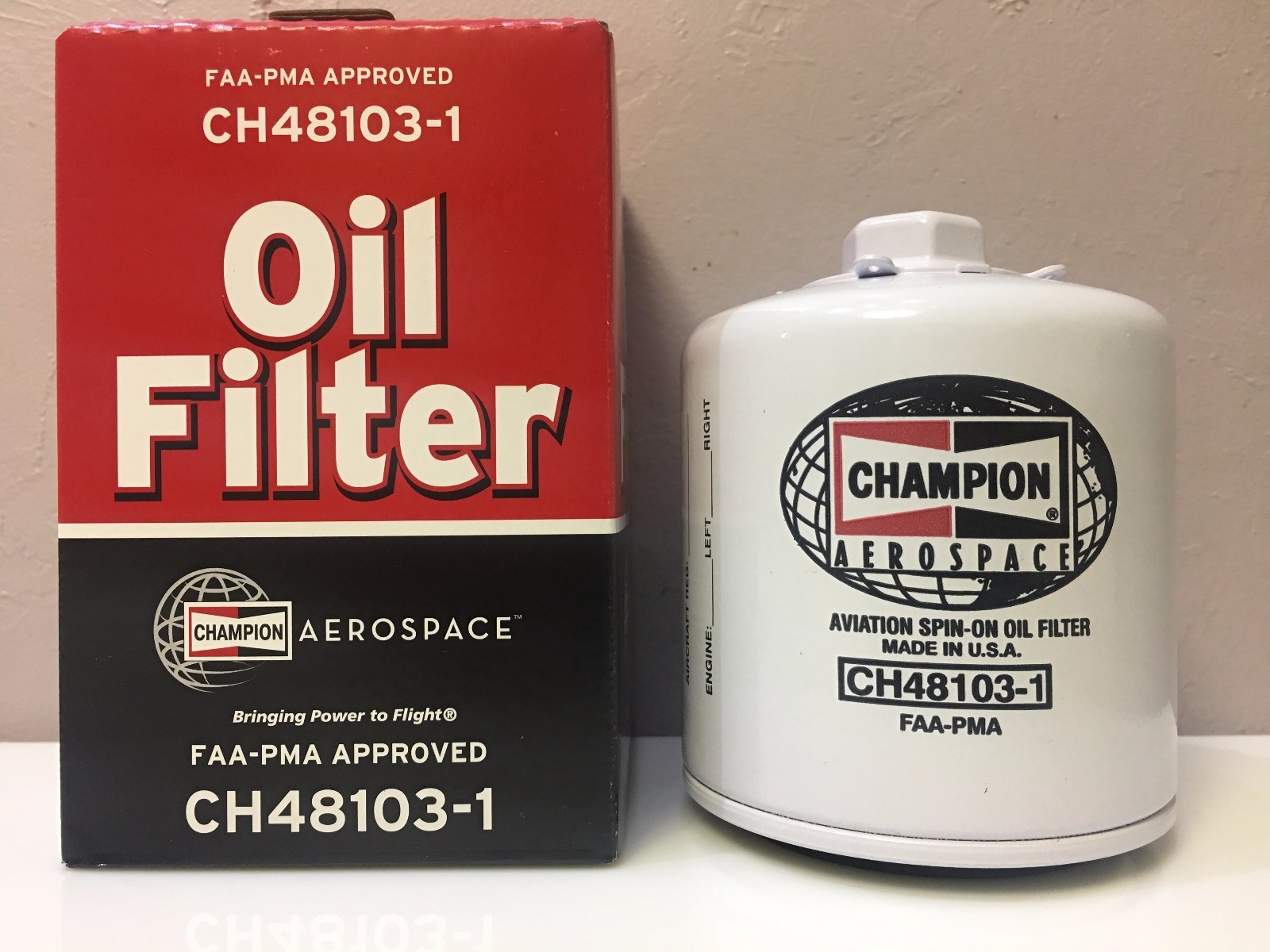 BRAND NEW CHAMPION AIRCRAFT OIL FILTER p/n CH48103-1 w/ FAA-PMA 8130 Certs