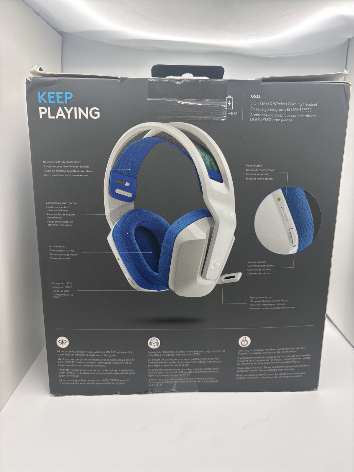 Logitech G535 Lightspeed Wireless Gaming Headset - Black | Lightweight USB