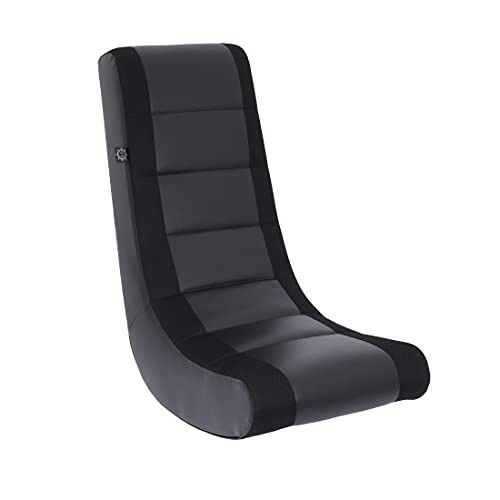 Classic Video Rocker Gaming Chair for Kids & Teens - PU Faux Leather, Black Mesh