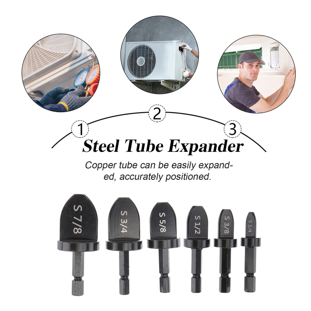 6pcs Pipe Expander Tool Flaring Hvac Imperial Tube Support Plumbing Tools