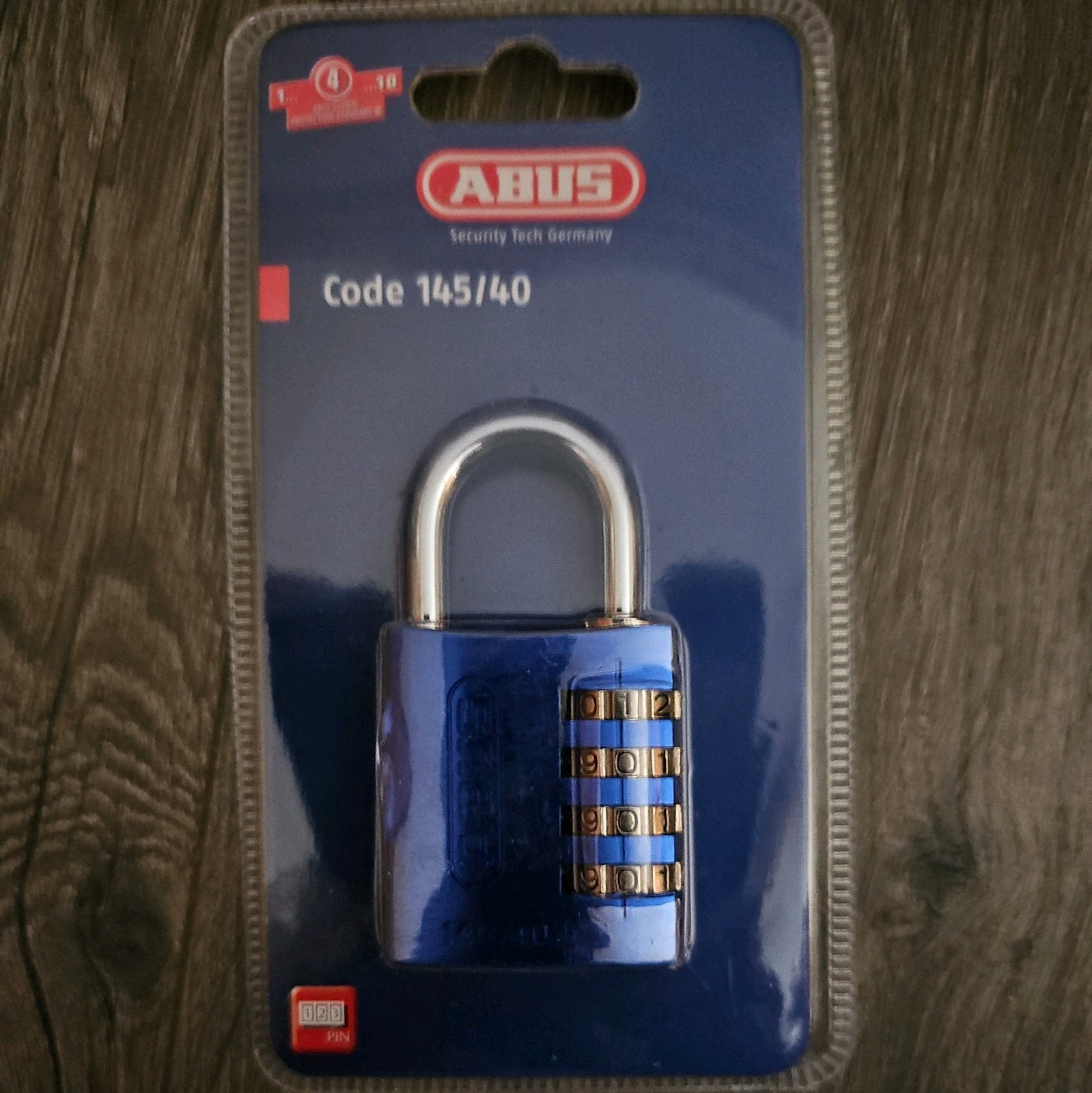 Abus 145/40 Red Combination Padlock, Side combo, resettable code