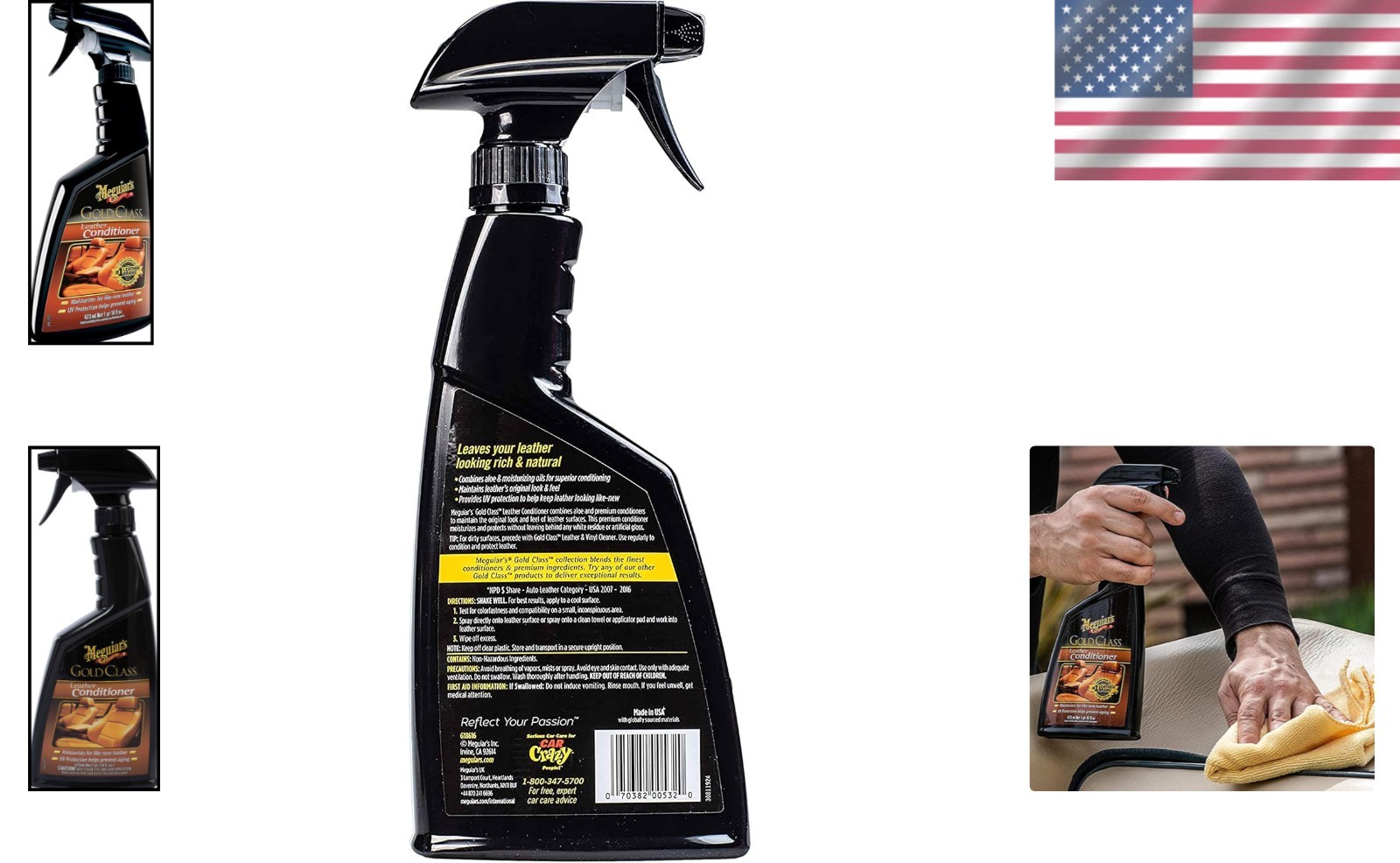 16 Fl Oz Gold Class Leather Spray - Moisturizing Treatment with Easy Application