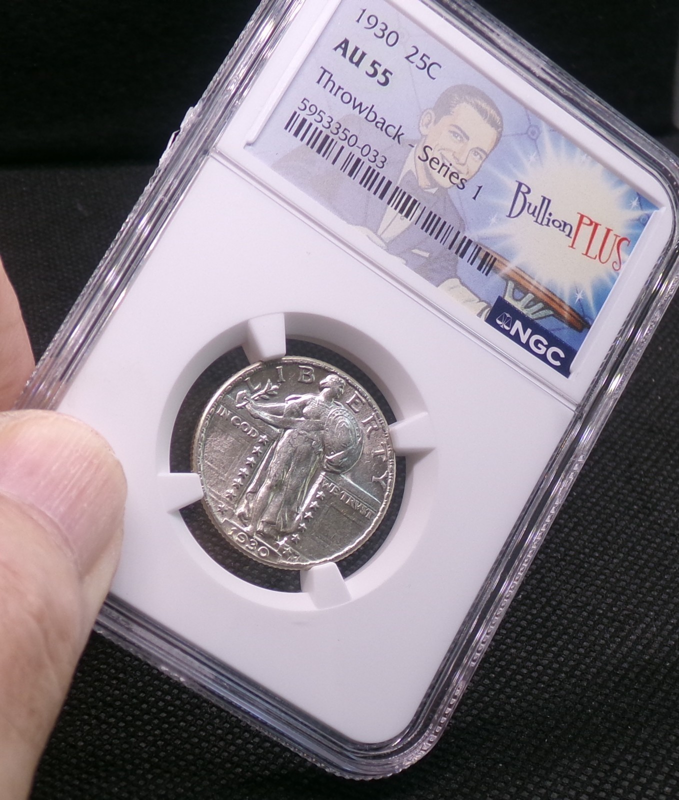 NGC 1930 Standing Liberty Quarter AU55