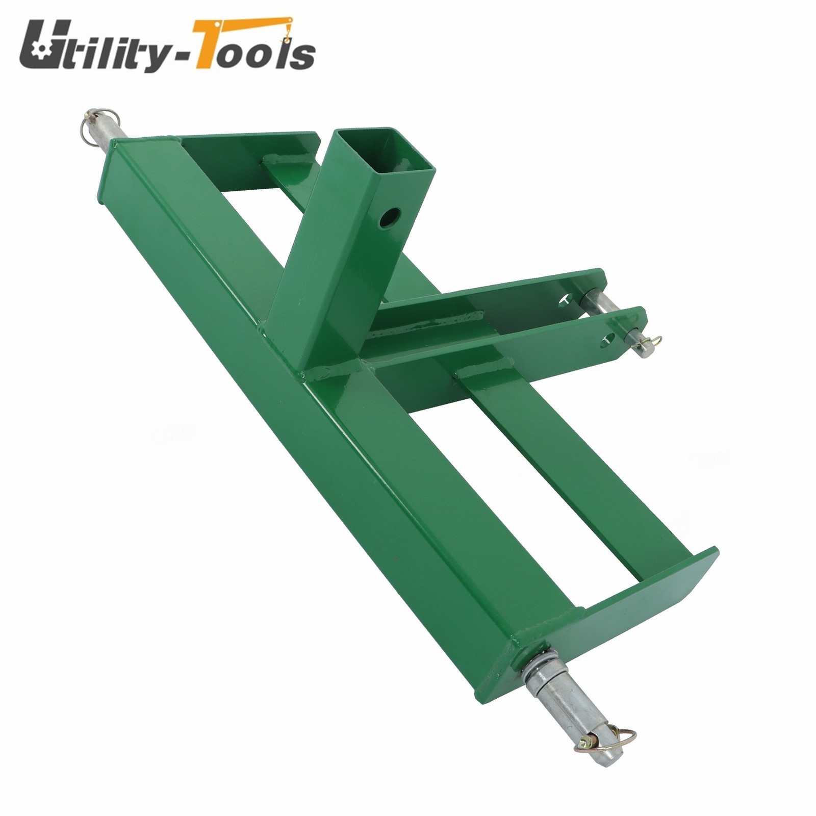 3 Point Green 2" Receiver Hitch Drawbar For Cat 1 With Suitcase Weight Brackets