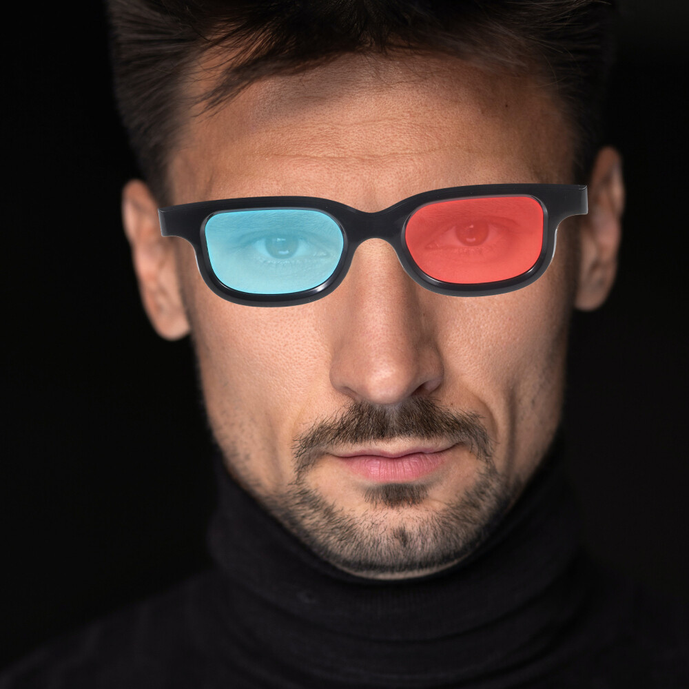 4pcs Game Glasses 3d Movie Glasses Red and Blue Glasses 3d Viewing Eye Wear