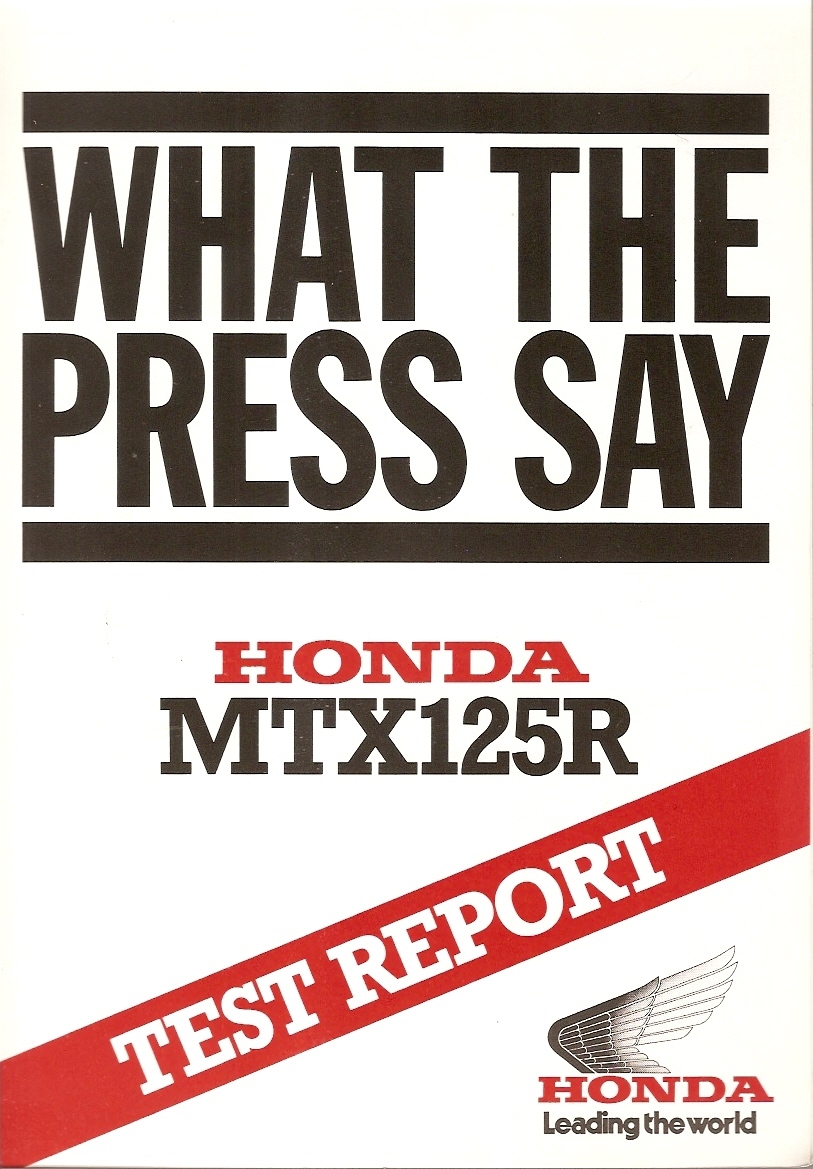 Motorcycle Brochure - Honda - MTX125R - Press Test Report - 1985 (DC41)