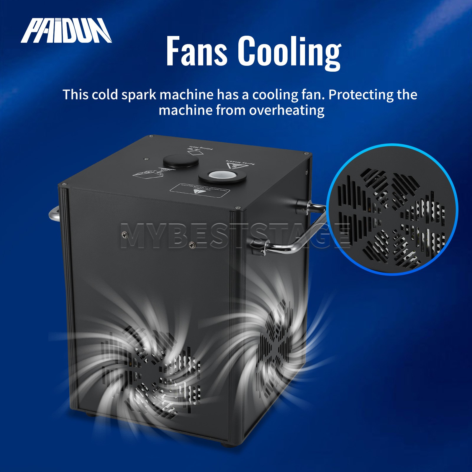 PAIDUN 2PCS Cold Spark Machine 850W Stage Effect Firework Flight Case Wedding DJ