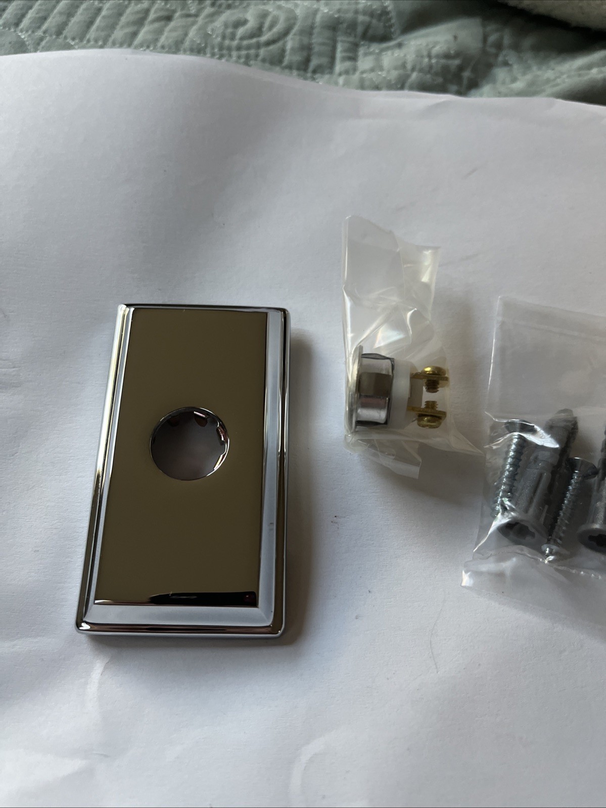 Baldwin 9BR7015-003 Chrome Rectangular Bell Button Solid Brass Free Ship USA