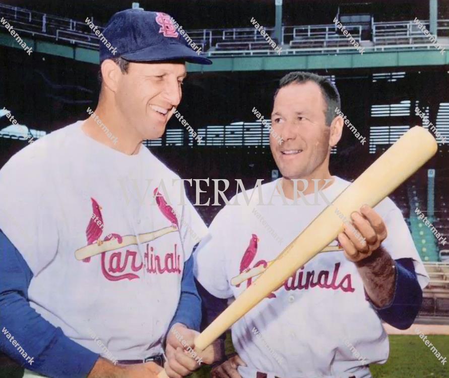 GS99 Stan Musial - Solly Hemus St.Louis Cardinals 8x10 16x20 Colorized Photo