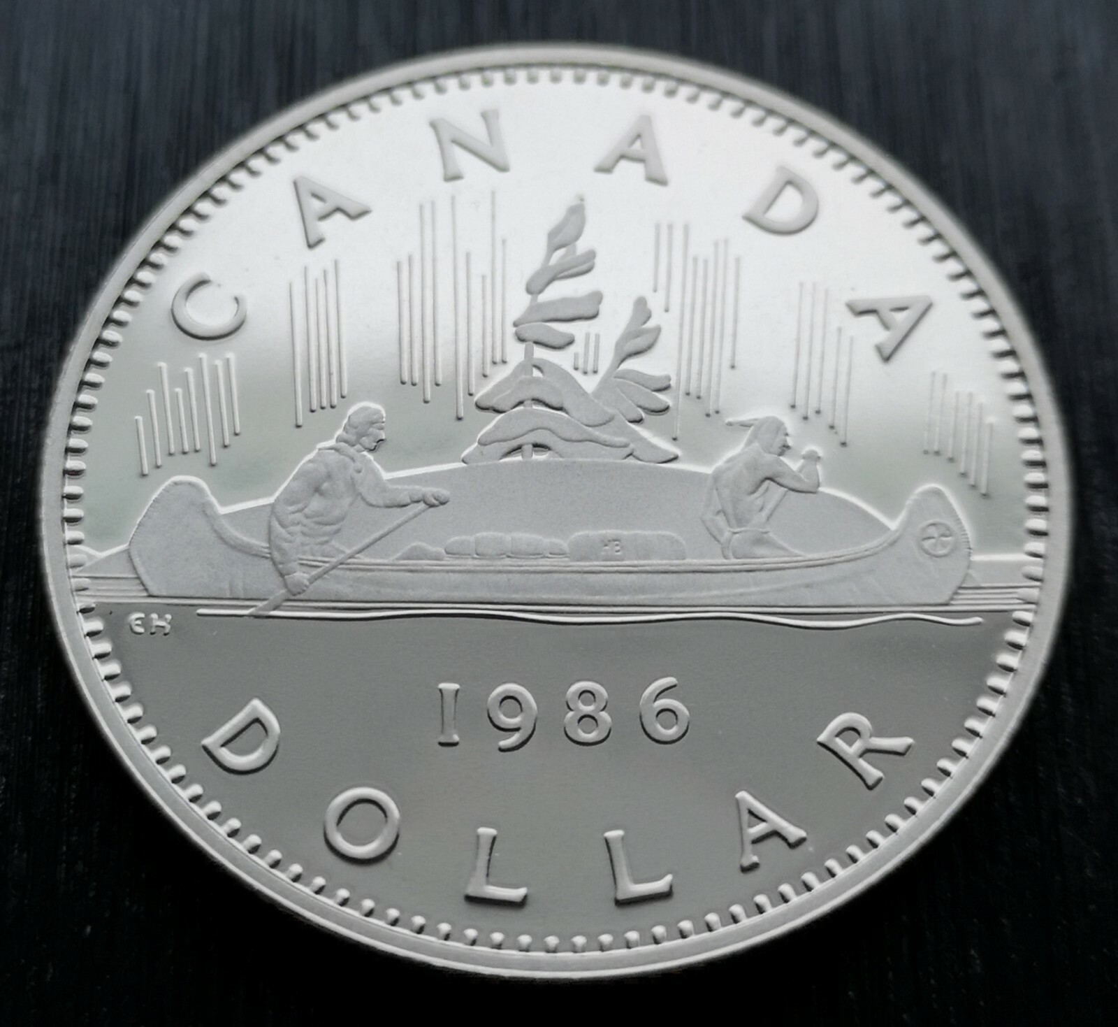 ***  CANADA  NICKEL  DOLLAR  1986  VOYAGEUR *** PROOF  ULTRA  HEAVY  CAMEO ***