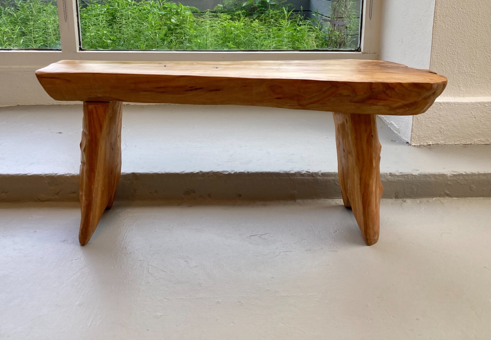 Natural Wood Organic Shaped Bench, Shorter Length