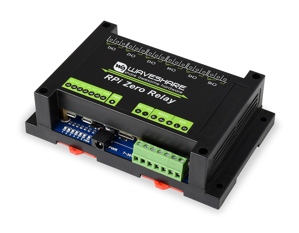 Waveshare Industrial 6-ch Relay Module for Raspberry Pi Zero RS485/CAN