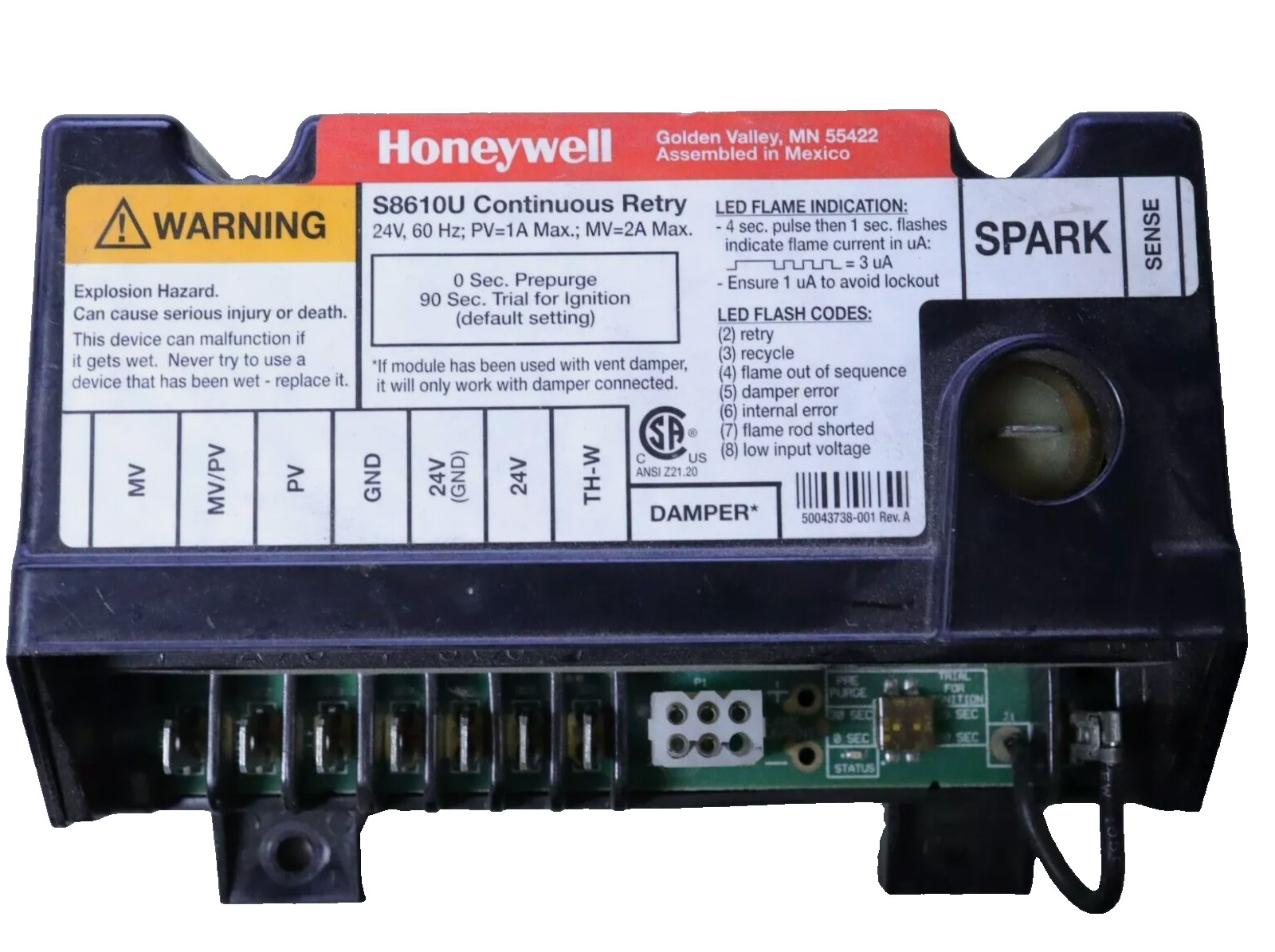 S8610U GUARANTEED WORKING TESTED Intermittent Pilot Control Module S8610U3009