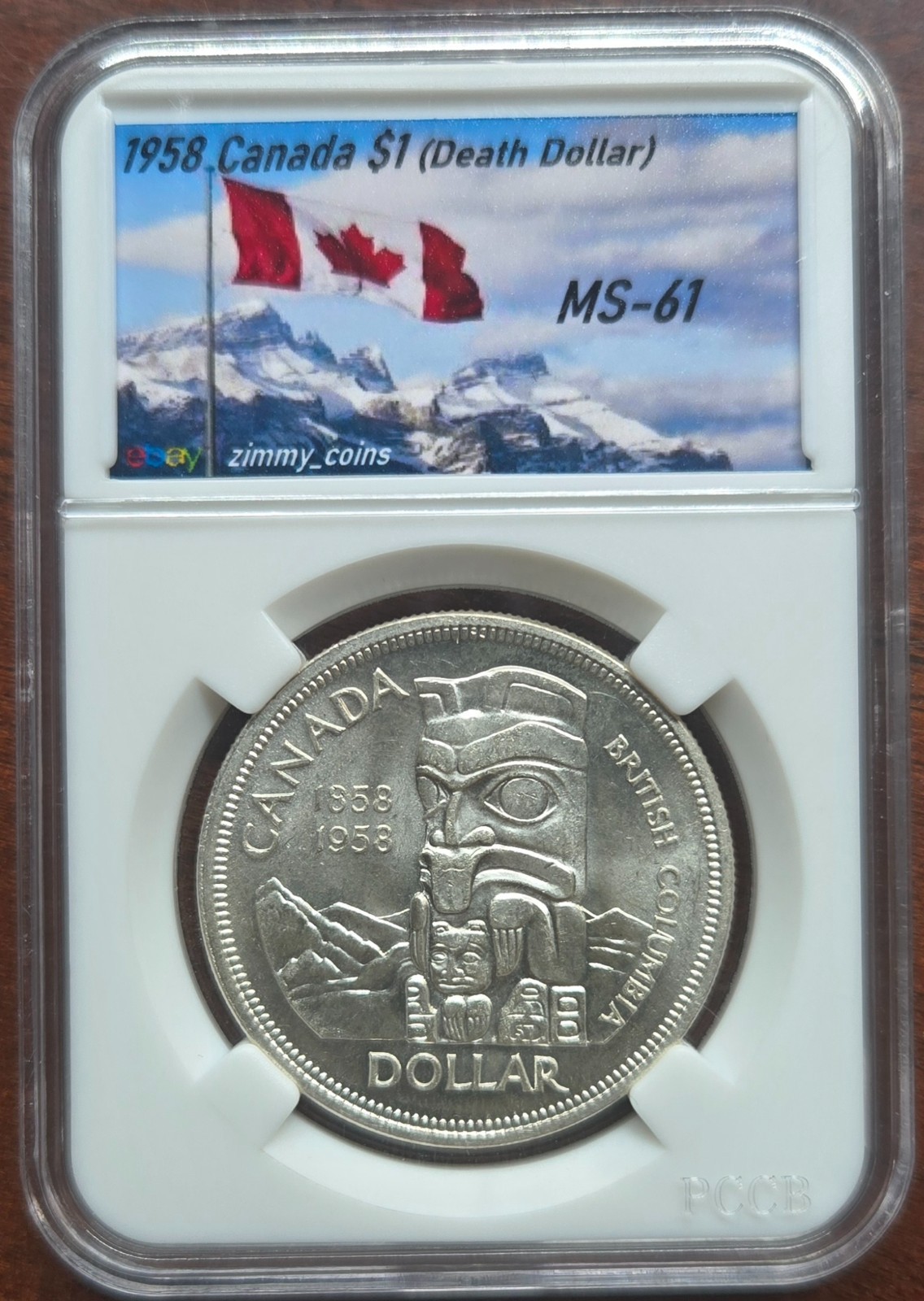 1958 Canada Silver (.800) Death Dollar • MS-61  • Blast White • Custom Slab