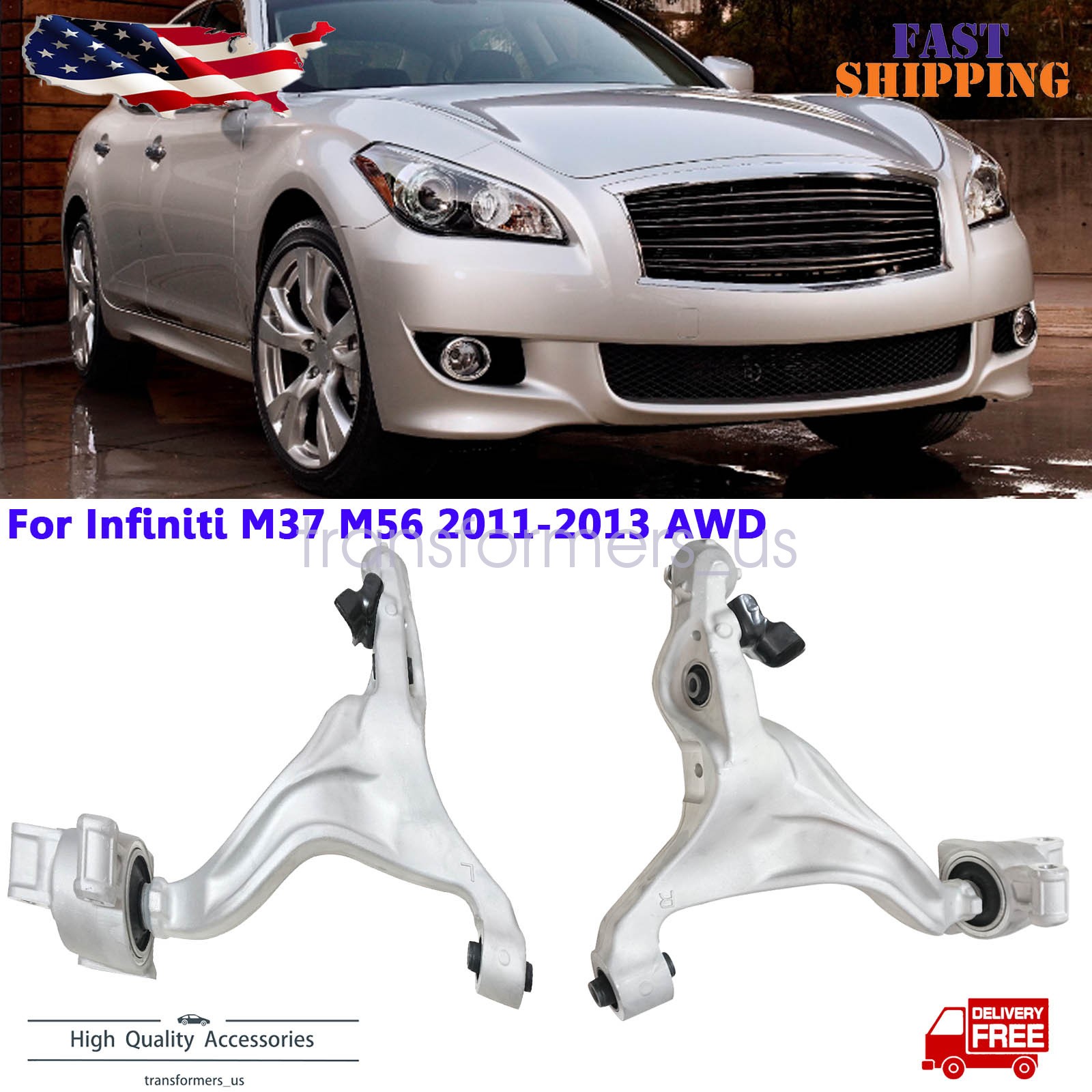 Fits For Infiniti M37 M56 2011-2013 AWD Front Left Right Lower Control Arm