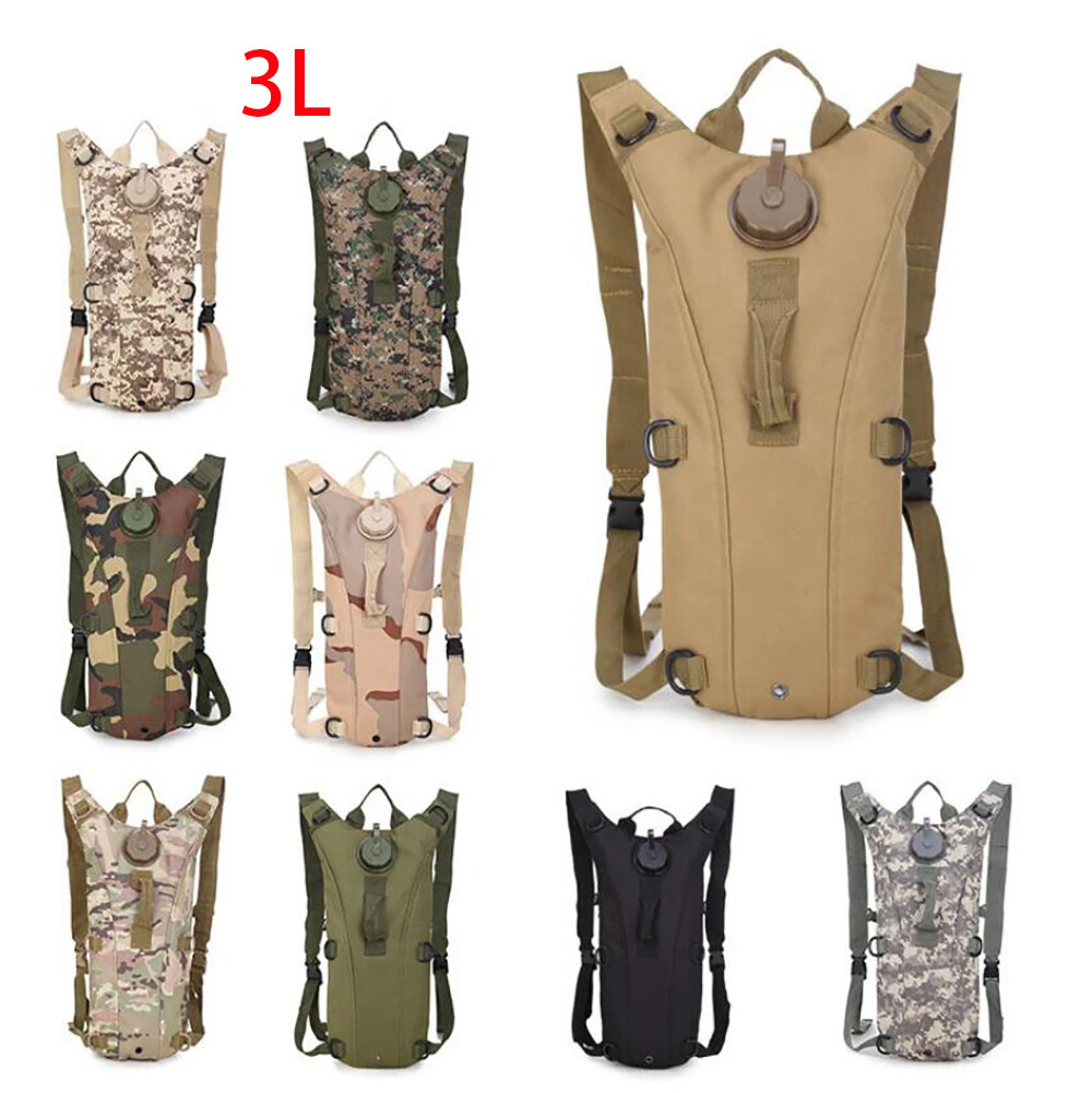 3L Water Bladder Bag Outdoor Tactical Hydration Survial Hiking Camping Backpack