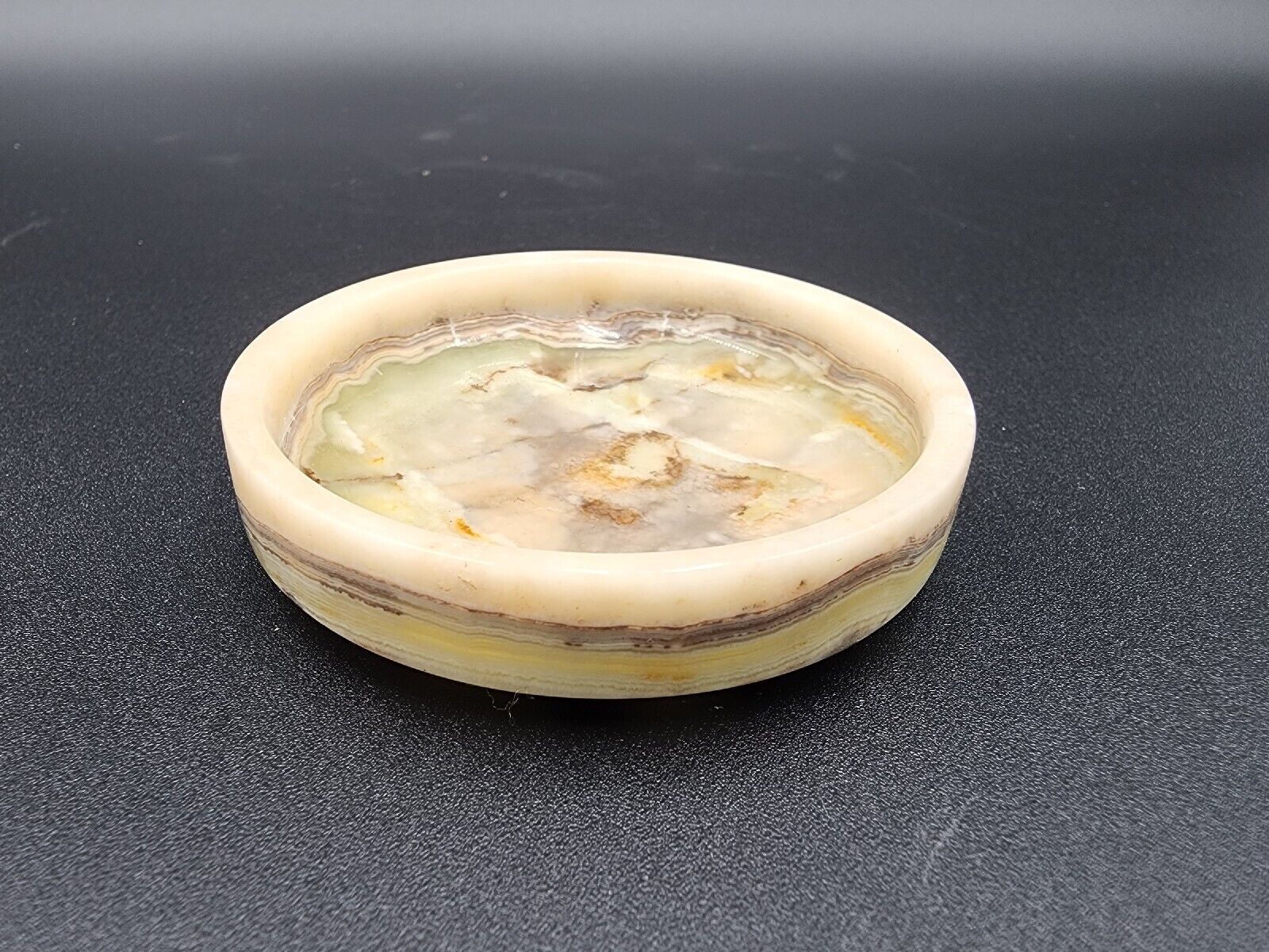 Carved Stone Trinket Ring dish 3”