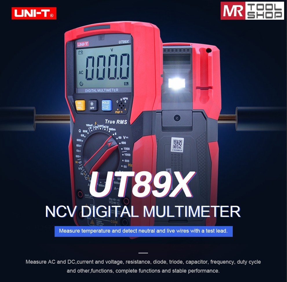 UNI-T UT89X TRMS NCV Multimeter Digital Voltmeter Ammeter Transistor Live Wire M