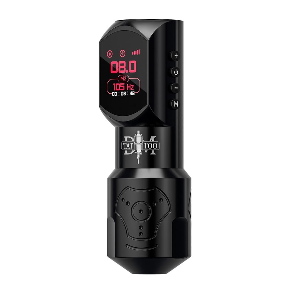 Tattoo Gun 4.0mm Stroke Length Wireless Tattoo Machine with Ultra OLED Display