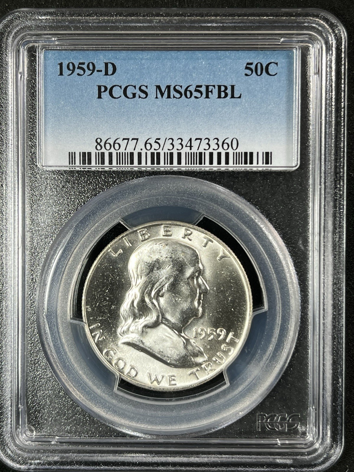 1959-D 50C FL Franklin Half Dollar PCGS MS65FBL  33473360