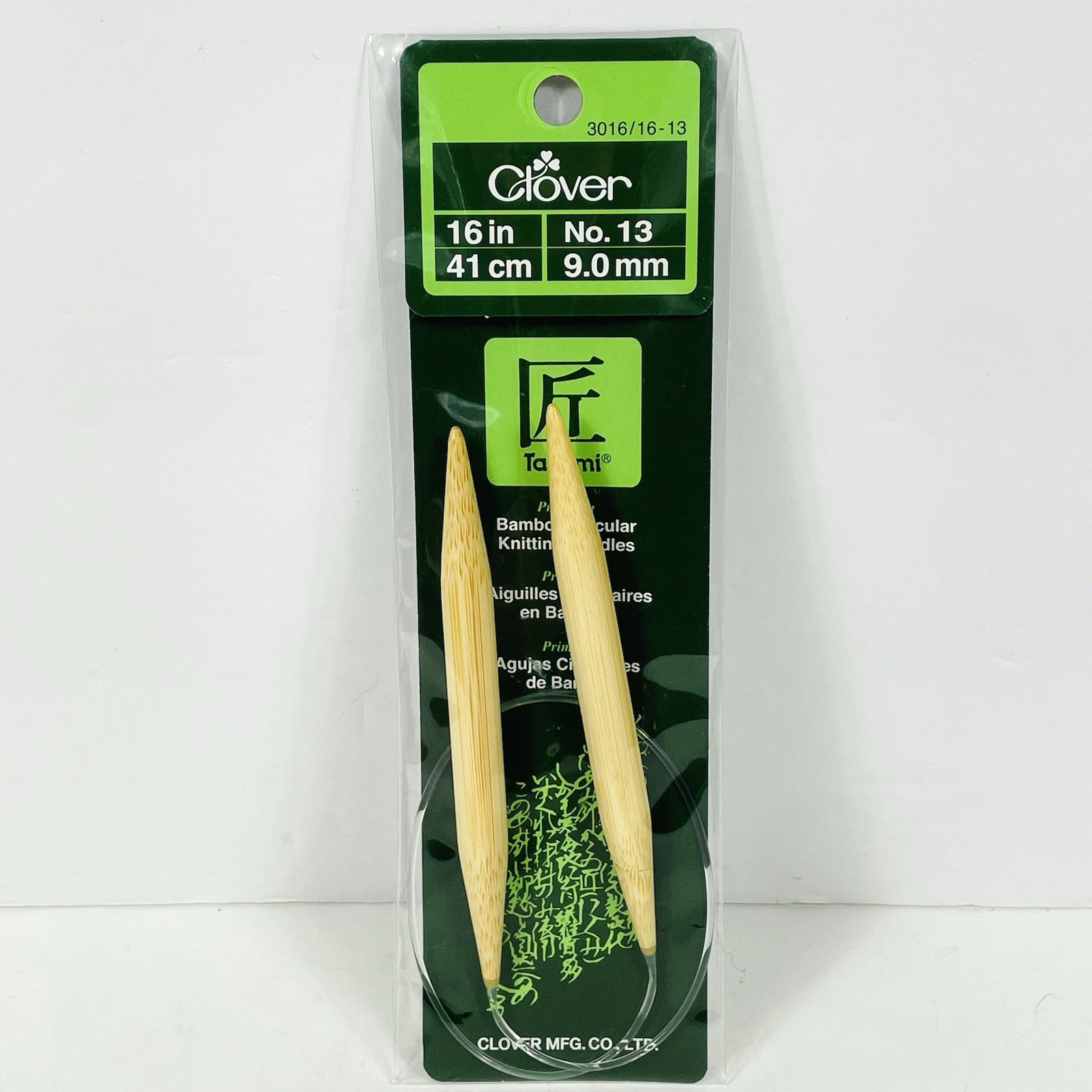 Clover Takumi Bamboo Premium Circular Knitting Needle 16" (41cm) No.13 (9.0mm)