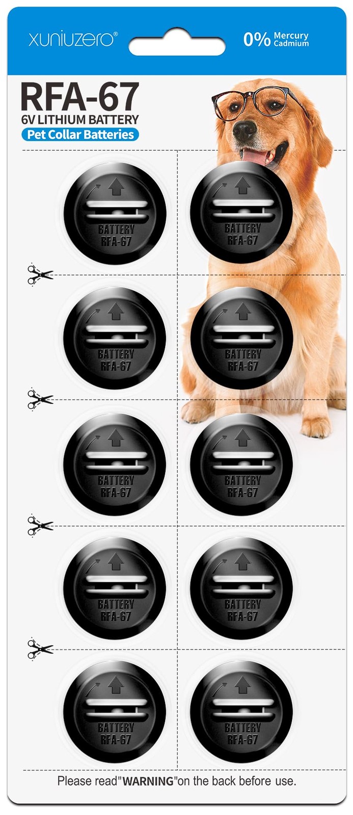 XUNIUZERO RFA-67 RFA-67D-11 6 Volt Pet Collar Replacement Batteries 10 Pack,...