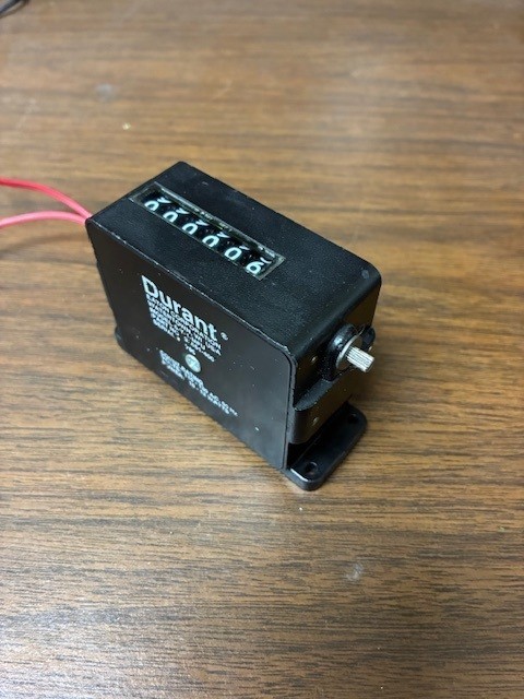 Durant 6-Y-1-MFU electromechanical counter, manufactured by Eaton Corporation