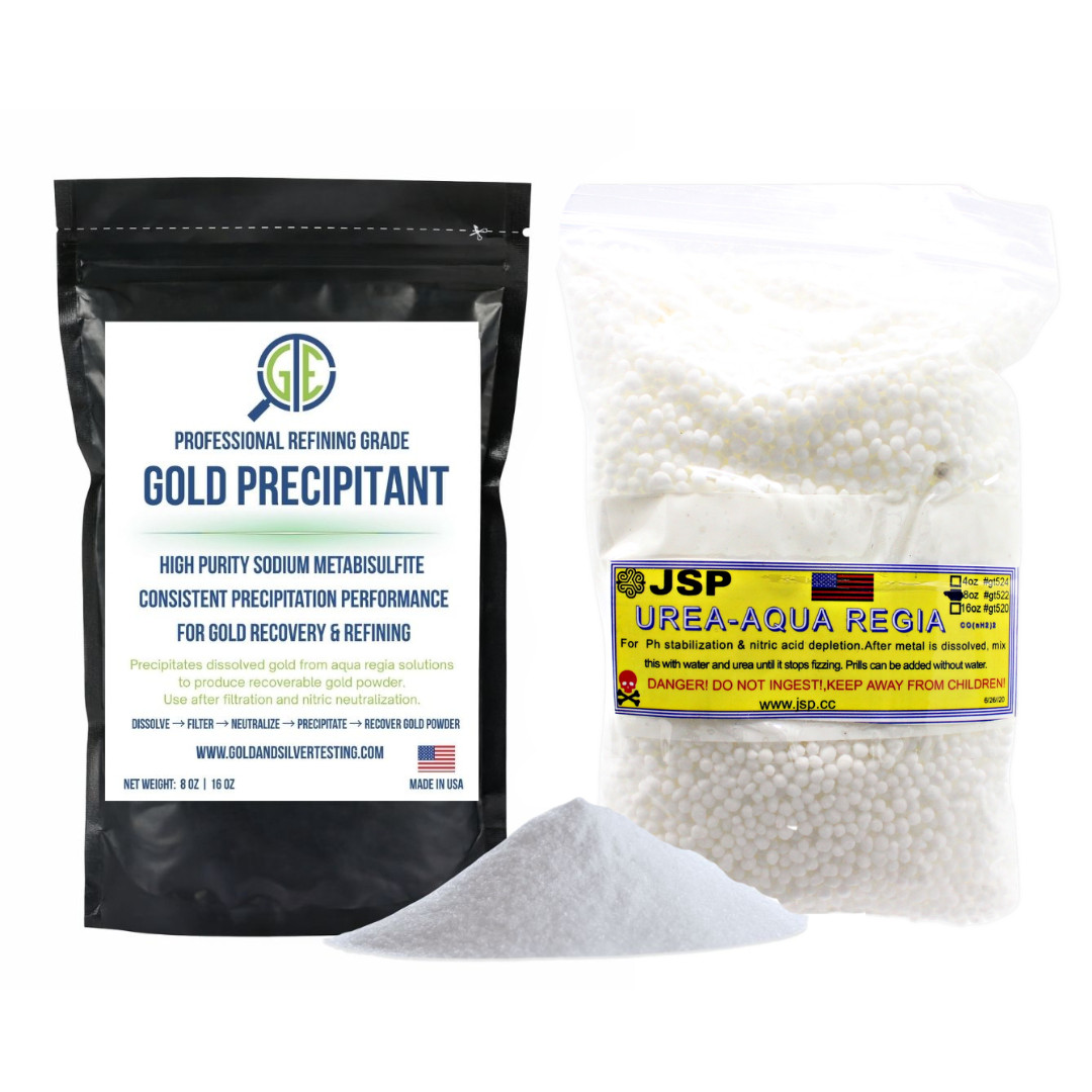 Gold Precipitation Kit 2 lb Sodium Metabisulfite SMB + Urea Gold Scrap Refining