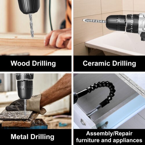 Cordless Drill Driver Kit, 20V MAX ELECTRIC SCREWDRIVER Compact Drill 3 in 1 Set