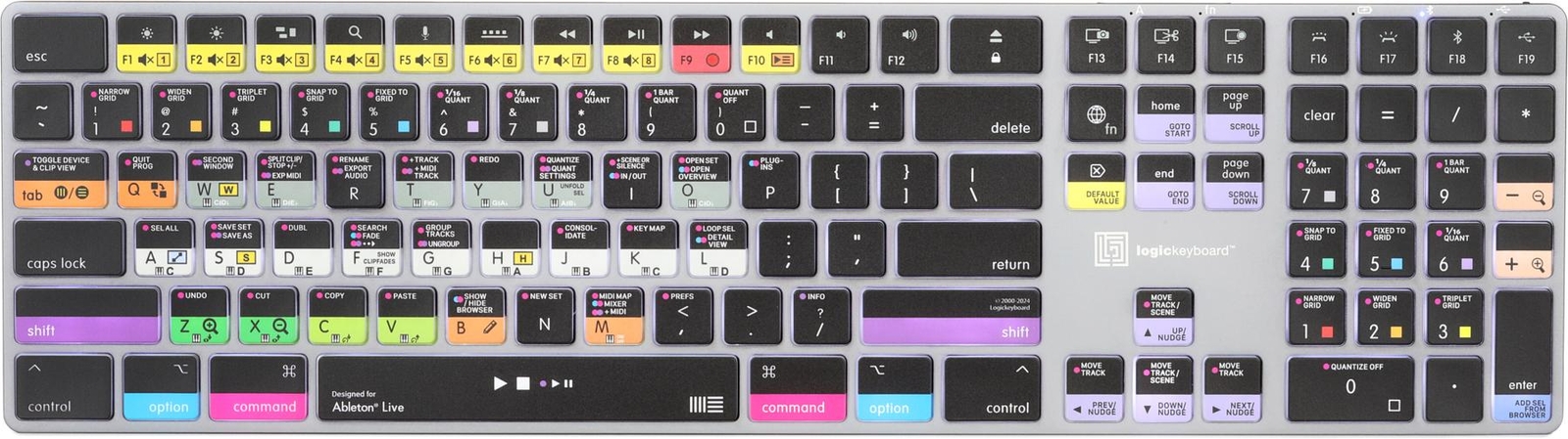 Logickeyboard Titan Wireless Backlit Keyboard for Ableton Live - Mac