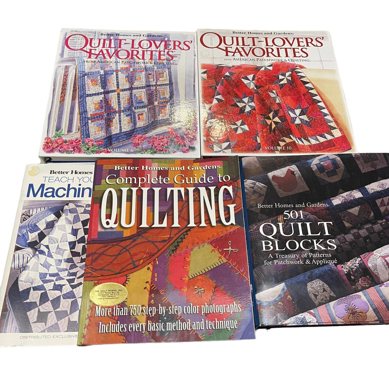 Lot 5 QUILT BOOKS Better Homes & Gardens 2 Spiral Bound Vol 6 & 10 Blocks Guide