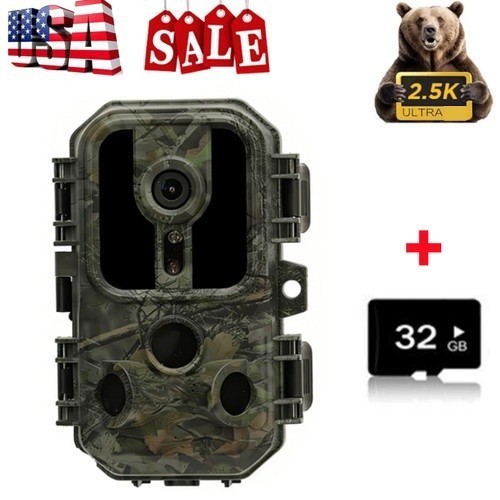 24MP Hunting Trail Camera Wildlife Waterproof Game Cam Night Vision w/32G Card