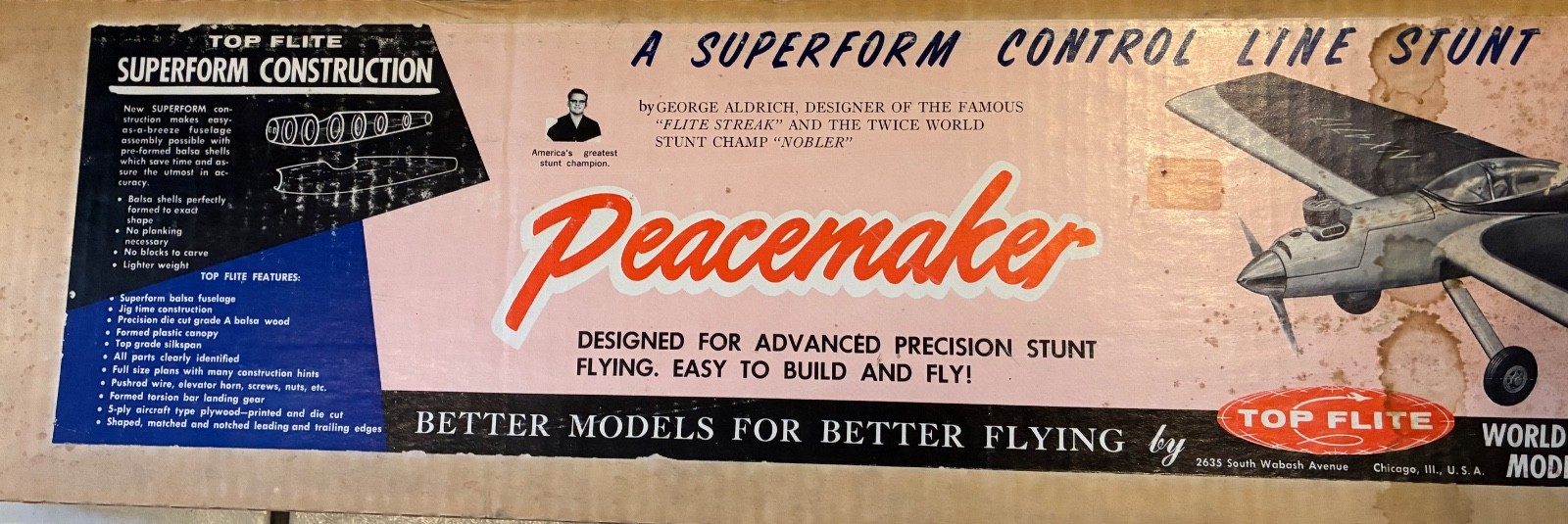 Top Flite Peacemaker kit for Control Line Aerobatic Model Airplane