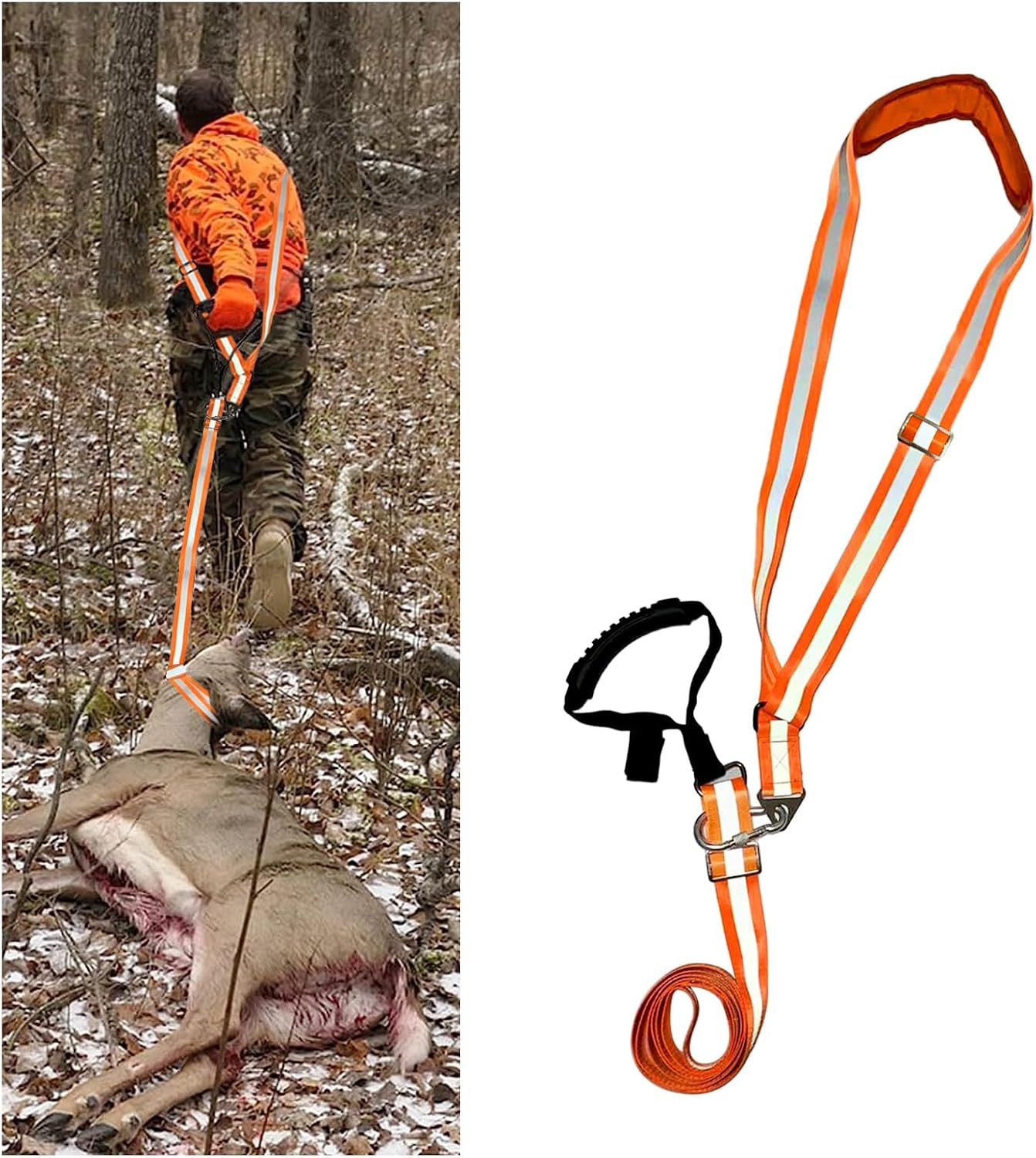 Deer Drag Strap and Harness Heavy Duty Safety Deer Dragging Rope Hunting Accesso