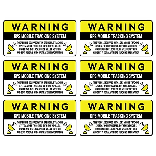 6pc GPS Tracking Anti Theft Stickers for Cars | GPS Tracker Decals for
