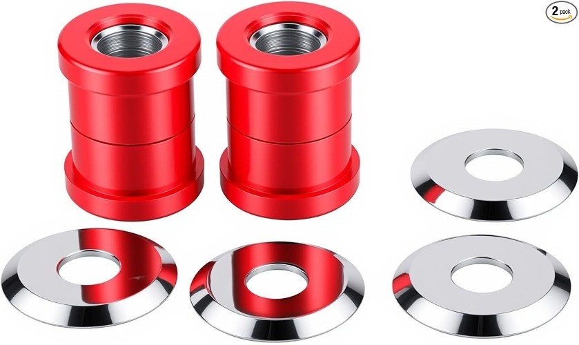 Handlebar Riser Bushings Black Urethane for Softail Dyna Spo Color: Chrome#Red