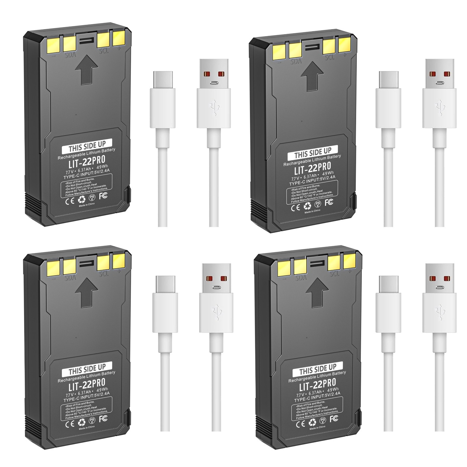 4-Pack Rechargeable LIT-22 Battery Compatible with Trail Camera Flex-M Flex G-36