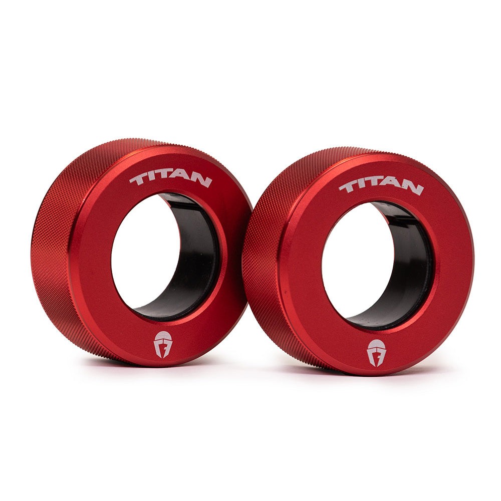 Titan Fitness TwistLock Pro Aluminum Barbell Red Collar Set, 59.5mm-51.5mm