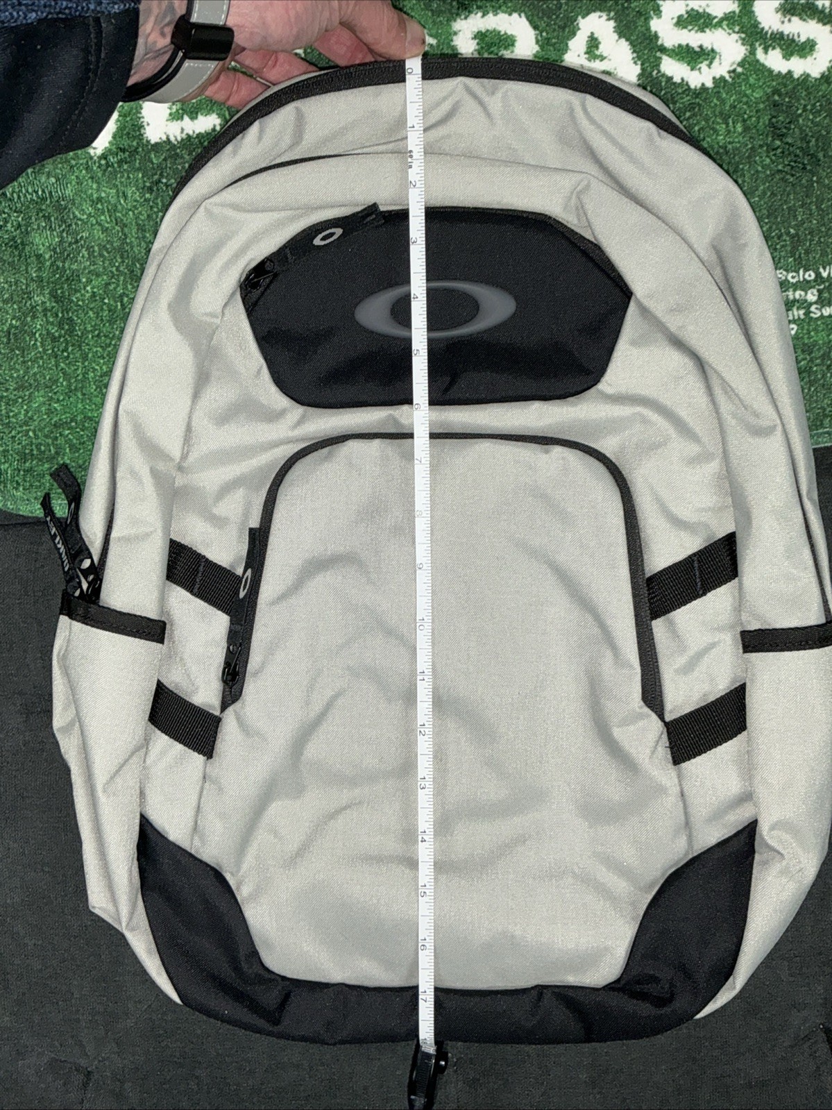 Oakley Backpack Gray/Black Zip Padded Adjustable. Great For Back To School.