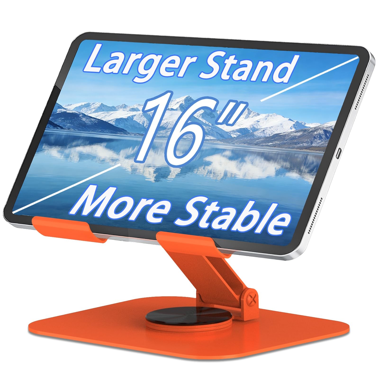Large Metal Tablet Stand 360° Rotation for 4-16” Tablets for All iPad Models