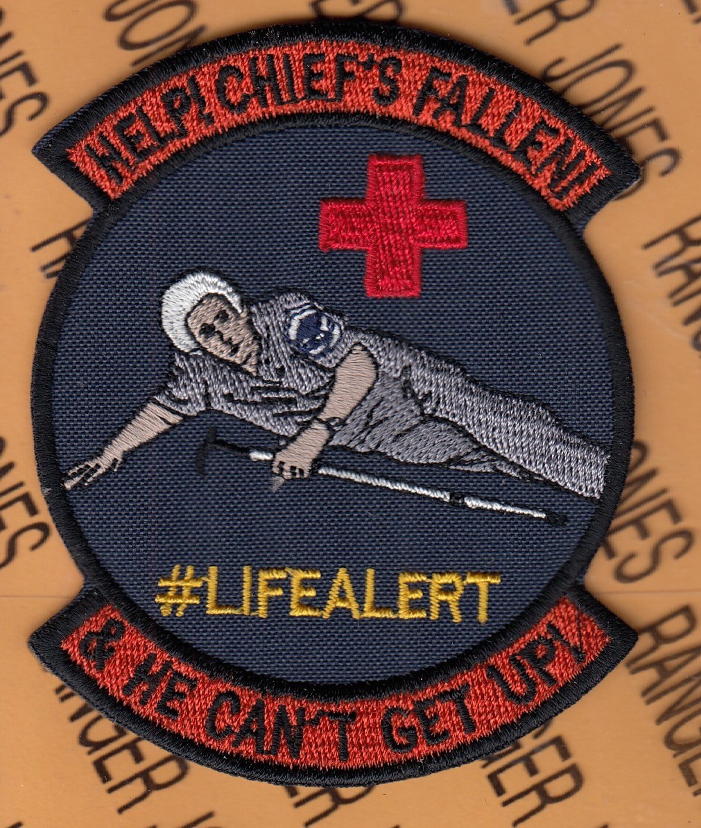 USAF Air Force Help Chief's Fallen & He can't get up LIFE ALERT ~3.75" patch c/e