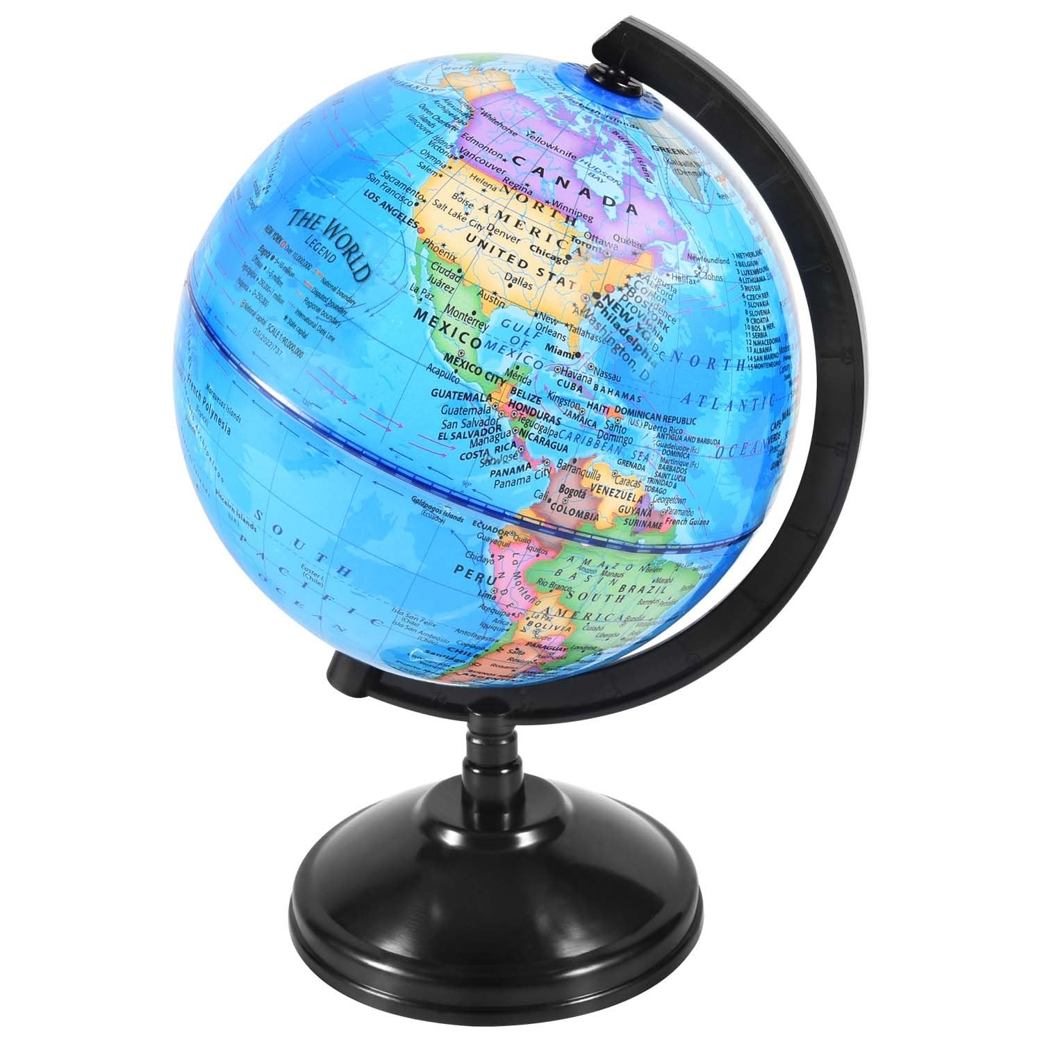 KISEER Rotating World Globe 6 Inch Spinning Earth with 6 Inch, Blue