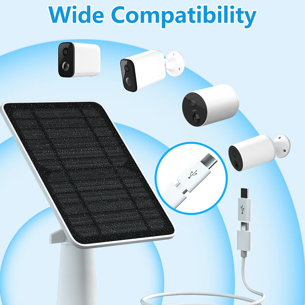 4W Solar Panel for Eufy Eufycam Cam E/2C/E/2 Pro Wall Mount W/ 9.8ft Power Cable