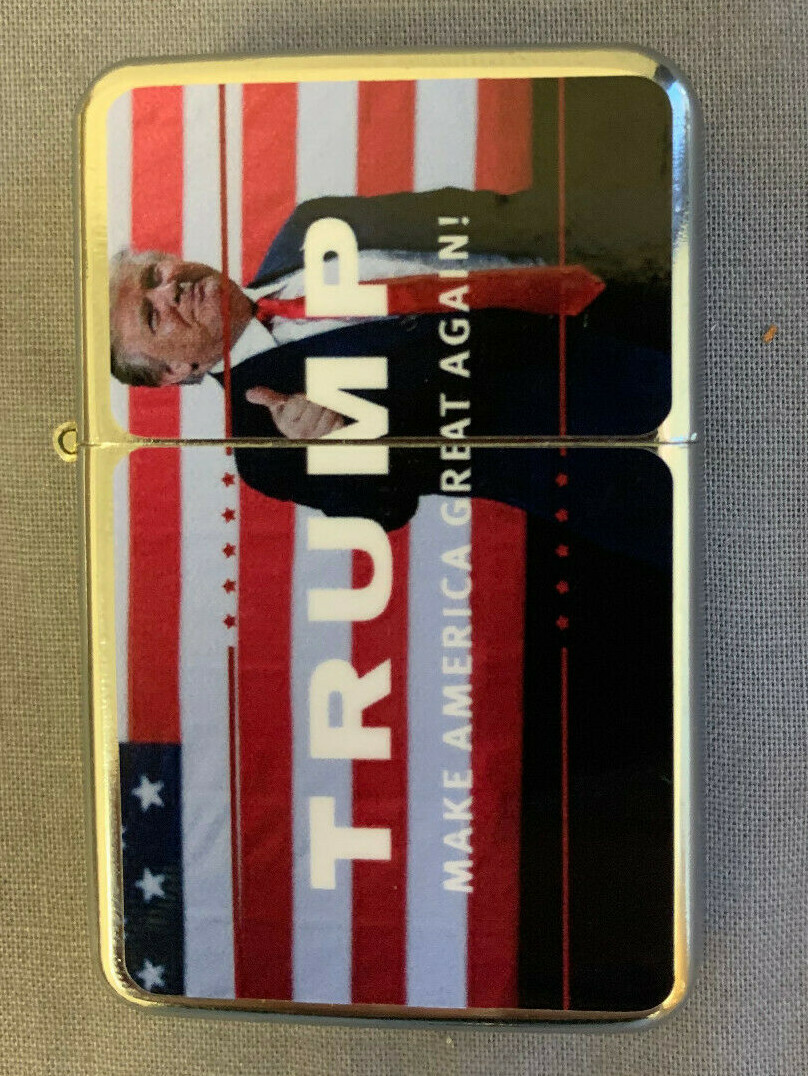 Trump 2020 D18 Flip Top Oil Lighter Windproof