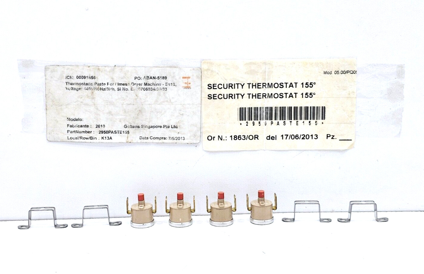 CAMPINI TY 60-R THERMOSTAT SENSOR T210 ( 2950 PASTE 155 C ) LOT OF 4