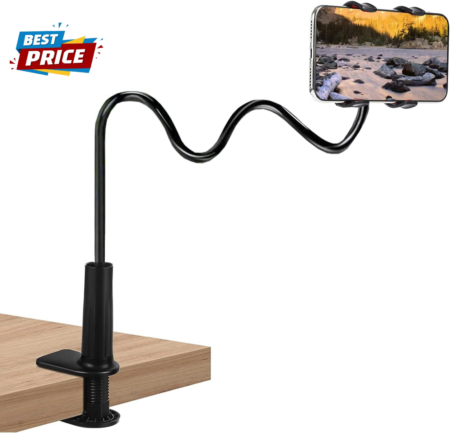 Cell Phone Clip Bed Stand Holder,Lazy Bracket Mount Clamp for Desk Flexible Long
