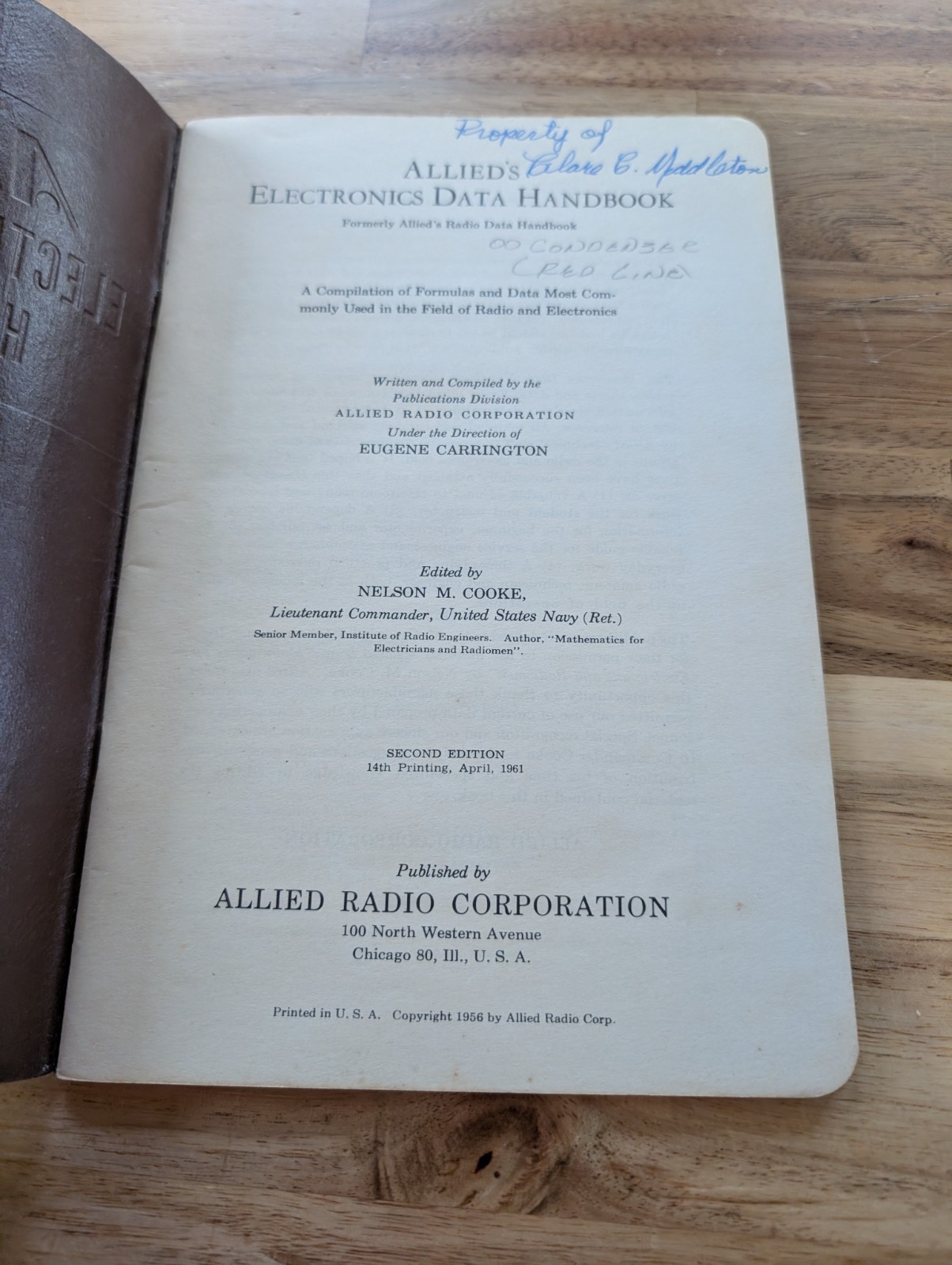 Vintage 1961 Allied Electronic Data Handbook Second Edition