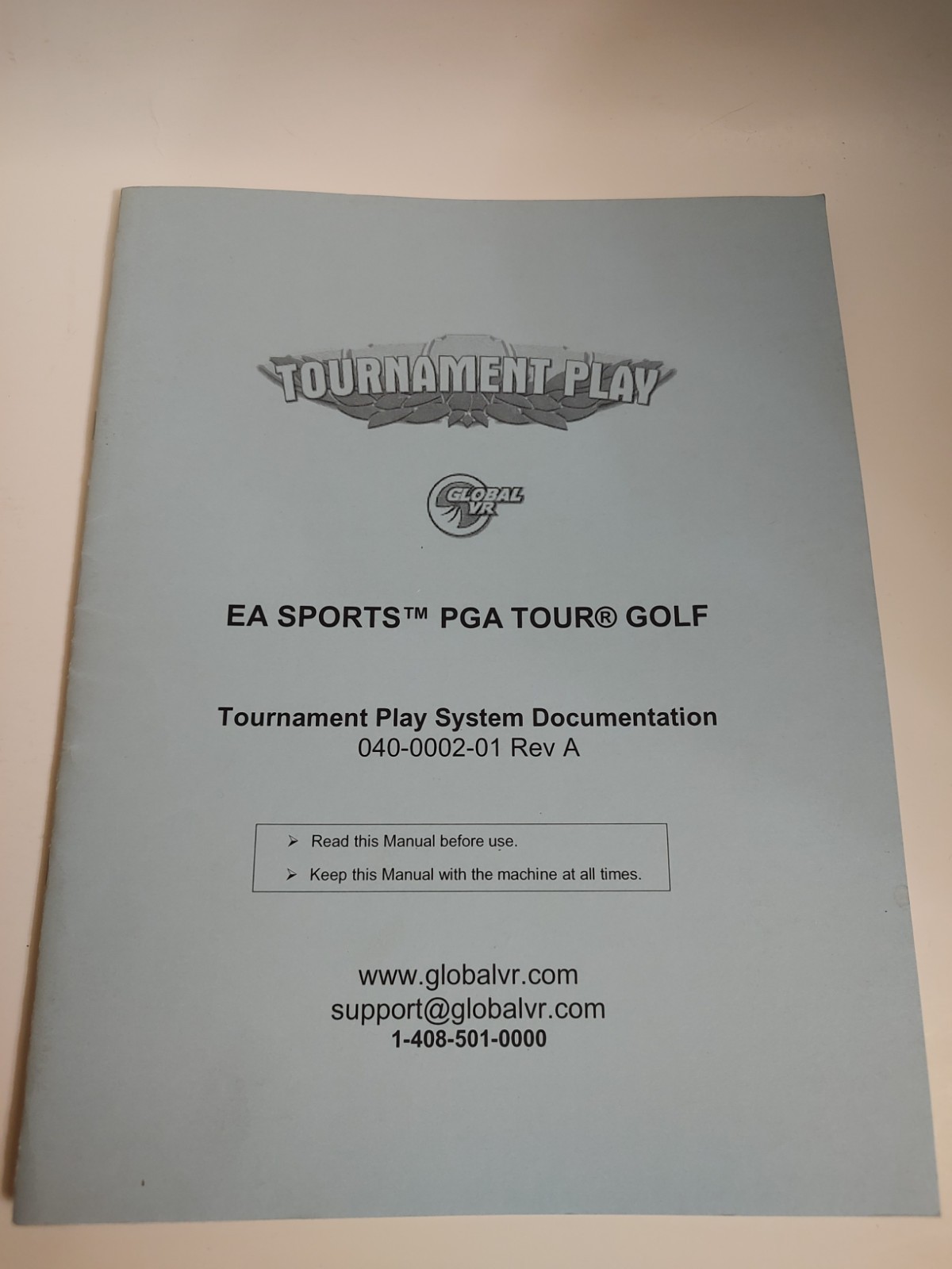 EA Sports PGA Tour Golf Tournament Play System Documentation Manual Global VR...